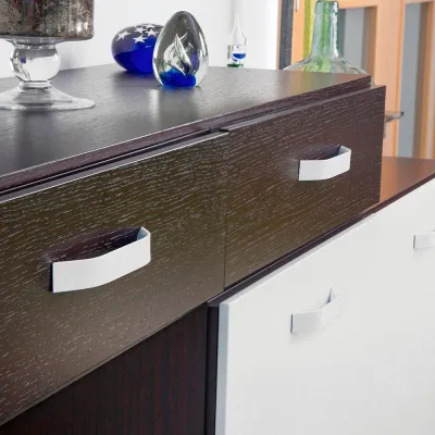 Tirador de mueble tipo asa, modelo 2267, de aluminio con acabado blanco mate, 160 mm
