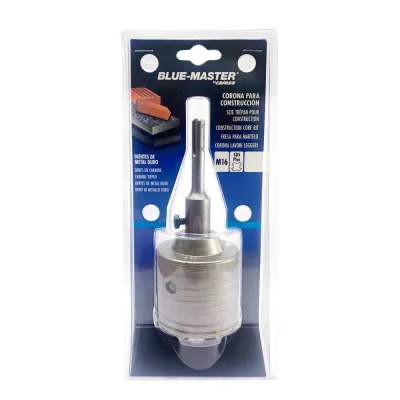 Corona pasamuros de metal duro (md) ø60 mm + husillo sds plus + broca guía