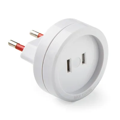 Adaptador europeo - americano, 6a 250 v, blanco, blister