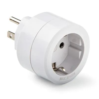 Adaptador americano - europeo, 15a 250 v, blanco, blister