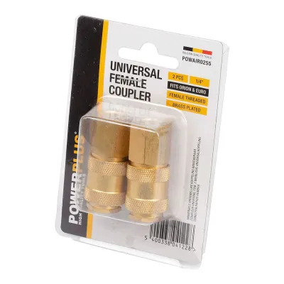 Conectores universales latón hembra rosca hembra ¼ pulg, 2 uds
