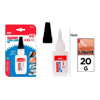 Pegamento cianocrilato instantáneo shark glue 08 xxl, 20 g, blister