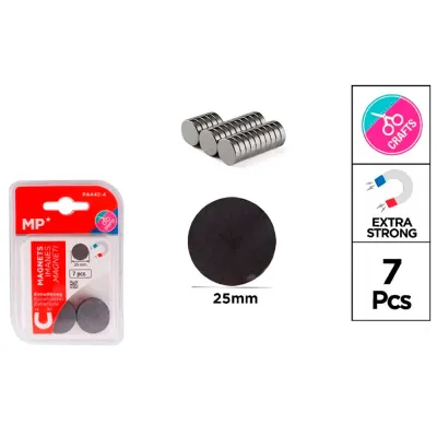 Imanes de sujeción ø25 mm, 7 uds, blister