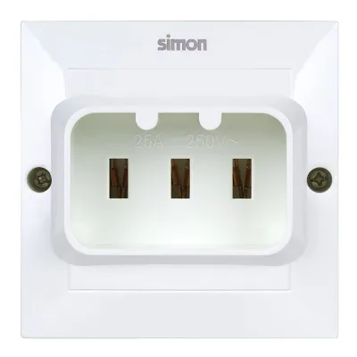 Base empotrar bipolar + t 25a blanco