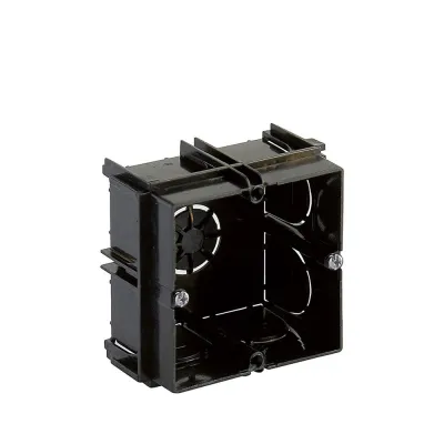 Caja enlazable cuadrada negra 65 x 65 x 43 mm (retractilada)