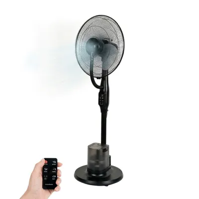 Ventilador de pie negro con nebulizador 90 w