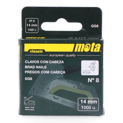 Clavo número 8, espesor 1,25 mm gg8, blister 1000 uds