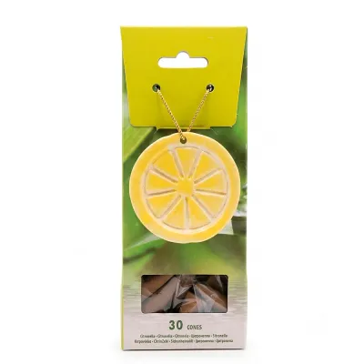 Conos de incienso citronela con quemador, 30 uds