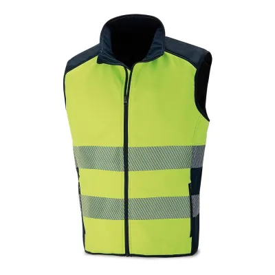 Chaleco de alta visibilidad softshell amarillo fluor talla s
