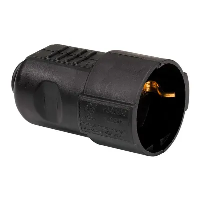 Base aérea schuko 2p+t 16a 250v~, negra