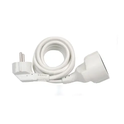 Prolongador con 1 toma, 16a 250v~, ip20, cable h05vv-f 3g1,5 mm, 2 m, blanco