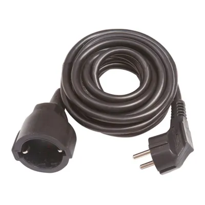 Prolongador con 1 toma, 16 a 250 v~, ip20, cable h05vv-f 3g1,5 mm, 5 m, negro