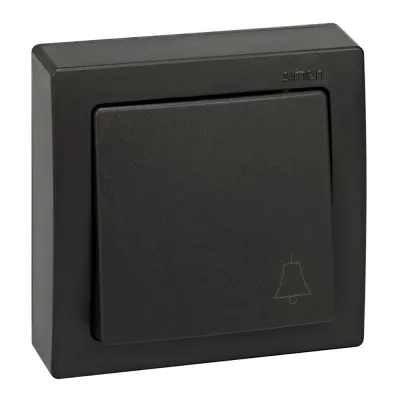 Pulsador superficie, 10ax 250v~, ip20, serie simon73 loft, campana grabada, grafito, retractilado