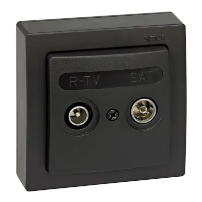 Toma superficie r-tv+sat intermedia, ip20, serie simon73 loft, grafito, retractilado