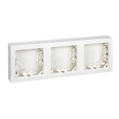 Marco con base, superficie, 3 elementos, horizontal, serie simon73 loft, blanco, retractilado