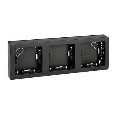 Marco con base, superficie, 3 elementos, horizontal, serie simon73 loft, grafito, retractilado