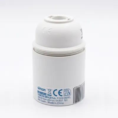 Portalámparas termoplástico, liso, e-27, blanco