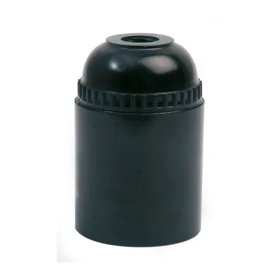 Portalámparas termoplástico, liso, e-27, negro, blister