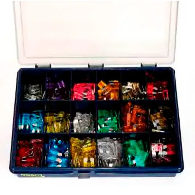 Caja de fusibles automoción, 24 x 19 x 4,5 cm, 450 piezas