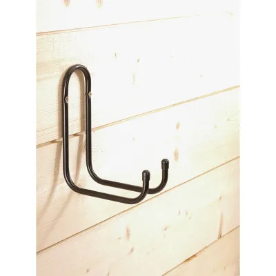 Gancho doble forrado con tubo negro, ø 10 mm, 80 x 175 x 205 mm