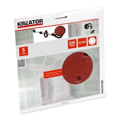 Disco lija cartón yeso ø225 mm g240, blister 5 uds