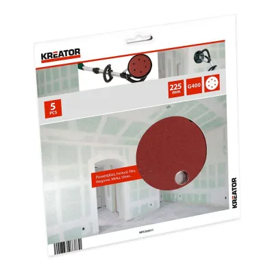 Disco lija cartón yeso ø225 mm g400, blister 5 uds