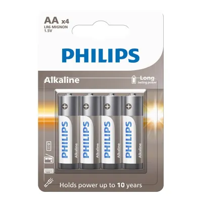 Pila alcalina aa, lr06, 1,5 v, ø14,5 x 50,5 mm, 4 uds, blíster