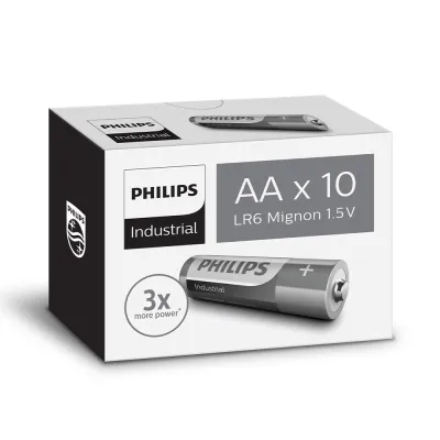 Pila alcalina industrial aa - lr06 1,5 v ø14,5 x 50,5 mm, caja 10 uds