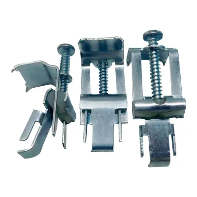 Grapas sujeción fregadero grp03, acero, acabado niquelado, 50 x 18 mm, 6 uds, blister