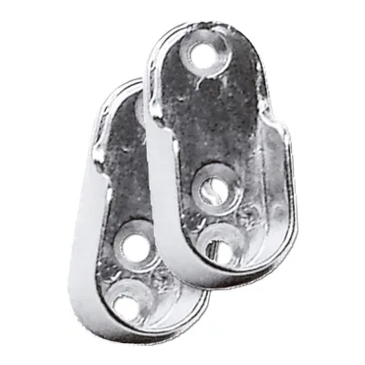 Soporte para tubo armario oval, modelo sta06, de zamak con acabado en aluminio, 44 x 15 x 10 mm, 2 uds, blister