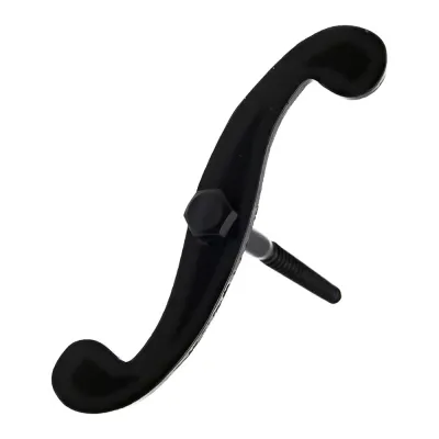 Retenedor, forma s, modelo rt06, de acero con acabado negro, 130 x 100 x 30 mm, blister