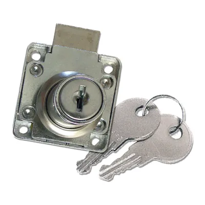 Cerradura mueble, modelo cm01, de zamak con acabado cromo brillo, 40 x 39 x 26 mm, blister
