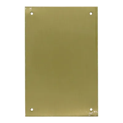 Placa ciega, modelo plp12, de latón con acabado latón satinado, 80 x 120 mm