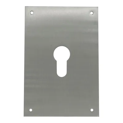 Placa bocallave, pera, modelo plp13, de acero inoxidable con acabado inox, 80 x 120 mm