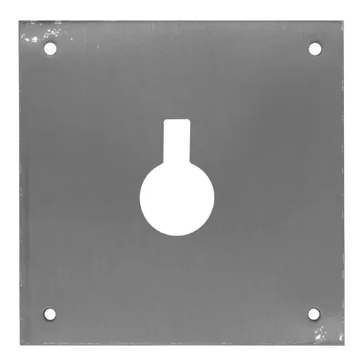 Placa bocallave, cerrojo, modelo plp14, de acero inoxidable con acabado inox, 80 x 80 mm
