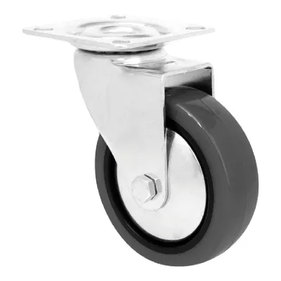 Rueda mobiliario emily, sin freno, goma gris, placa 46 x 46 mm, ø40 mm