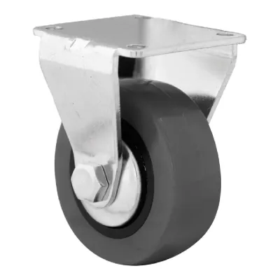 Rueda mobiliario emily, sin freno, goma gris, placa fija 46 x 42 mm, ø50 mm