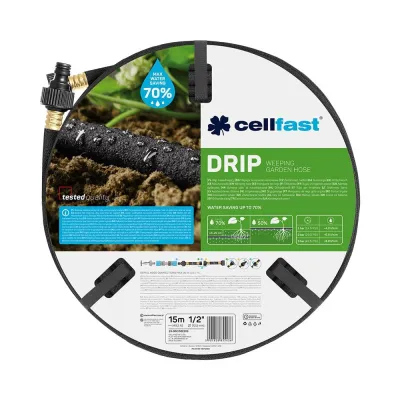 Manguera porosa de riego por goteo ½ pulg, ø12,5 mm x 15 m