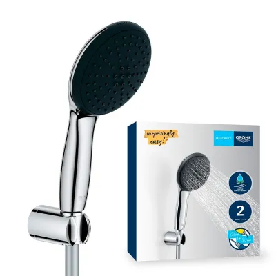 Conjunto de ducha serie vitalio star 110 con mango 2 funciones + flexo 1,75 cm + soporte pared