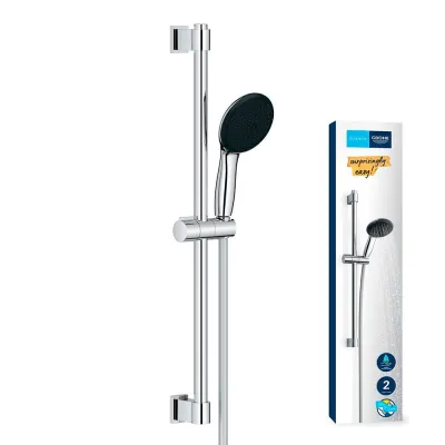 Conjunto de ducha serie vitalio star 110 con mango 2 funciones + flexo 1,75 cm + barra 60 cm