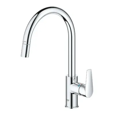 Grifo monomando de cocina con caño alto extraible serie start edge