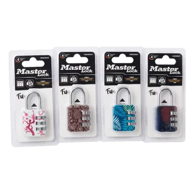 Candado de combinación con diseño decorativo, 30 mm, modelos variados, blister