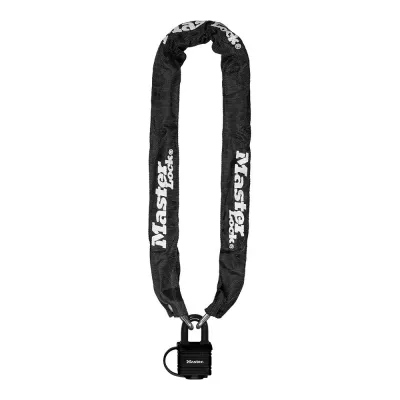 Cadena de acero con funda de nylon y candado, bike security, blister