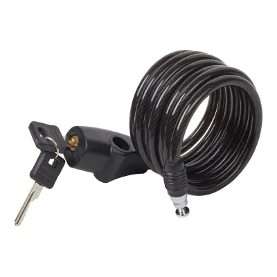 Cable enrollable con llave, bike security, ø0,8 x 180 cm, blister