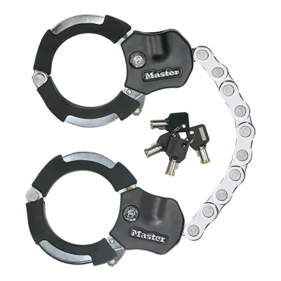 Esposas de acero, bike security, con 9 eslabones, blister