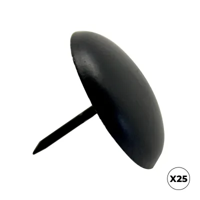 Clavo redondo cl01, acero, negro, 28 x 30 mm, 25 uds, caja