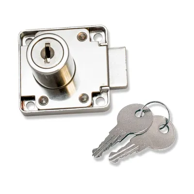 Cerradura armario cm09, de zamak con acabado cromo brillo, 22 mm, con 2 llaves, blíster