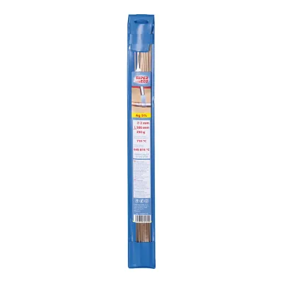 Varilla de soldadura 5% plata, cupag5, ø 2 mm, l 500 mm, 250 g