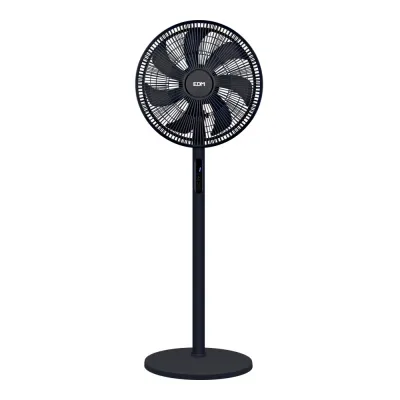 Ventilador de pie negro 50 w, mando a distancia, aspas ø40cm