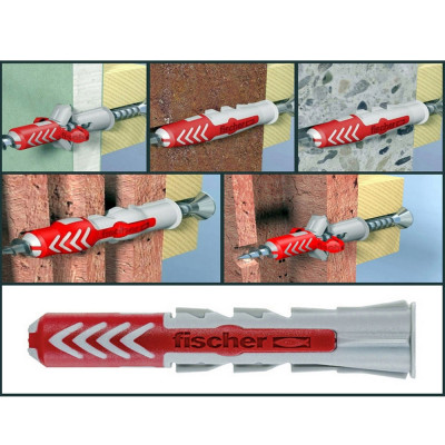 Tacos duopower ø6 x 30 mm + tornillos ø4,5 x 40 mm, caja 50 uds